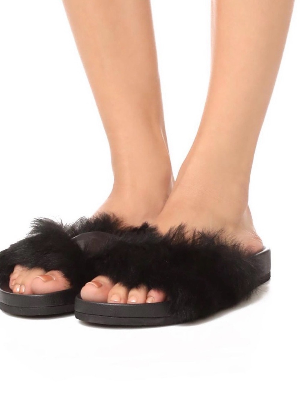 Vince Garrison Leather & Fur Slides